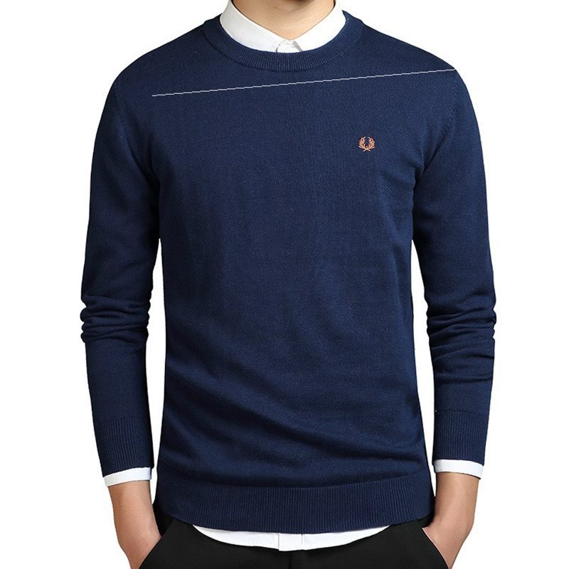 Mens Sweater Pullovers Cotton Knitted Jumpers Male Knitwear