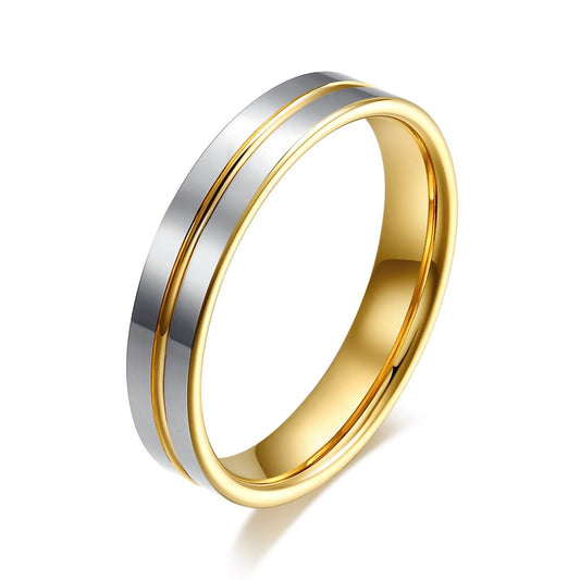 A Pair Of Tungsten Gold Rings For Men And Women For Marriage Proposal Gold Ring - Mubimart
