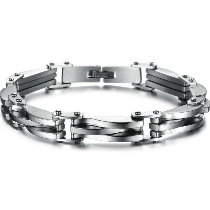 Diamond Texture Heren Titanium Stalen Armband