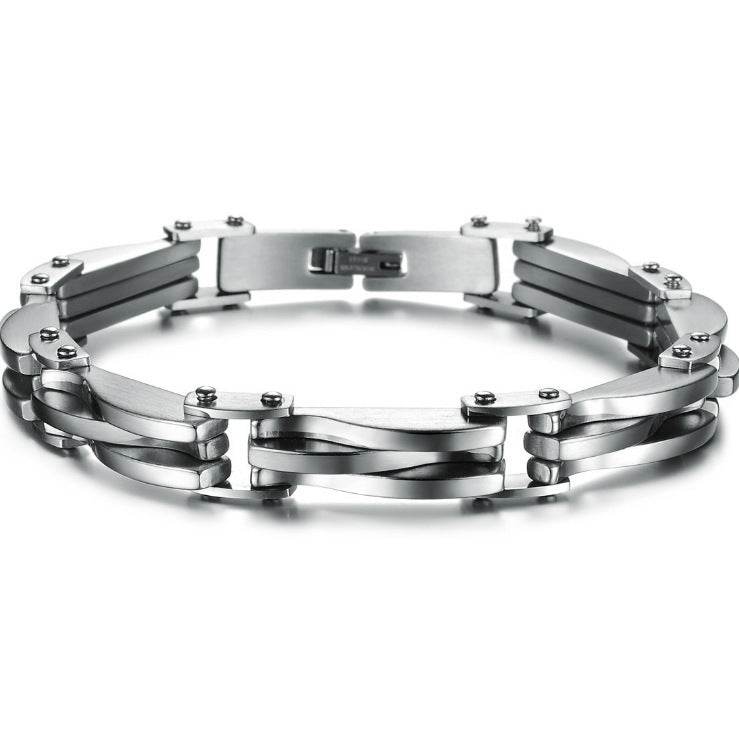 Diamond Texture Mens Titanium Steel Bracelet - Mubimart