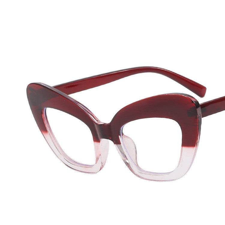 Ladies Fashion Cat Eye Sunglasses Personality Versatile Fashion Glasses Frames - Mubimart