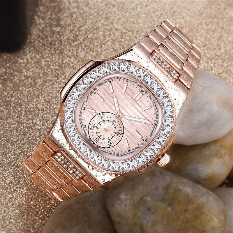 Mens Fashion Alloy Luxury Brand Diamond Gifts Watches - Mubimart