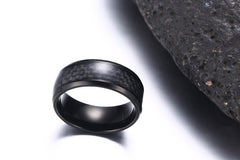 Schwarz Carbon Fiber Inlay männer Hochzeit Marke Ring Edelstahl Schmuck Dropshopping 8mm