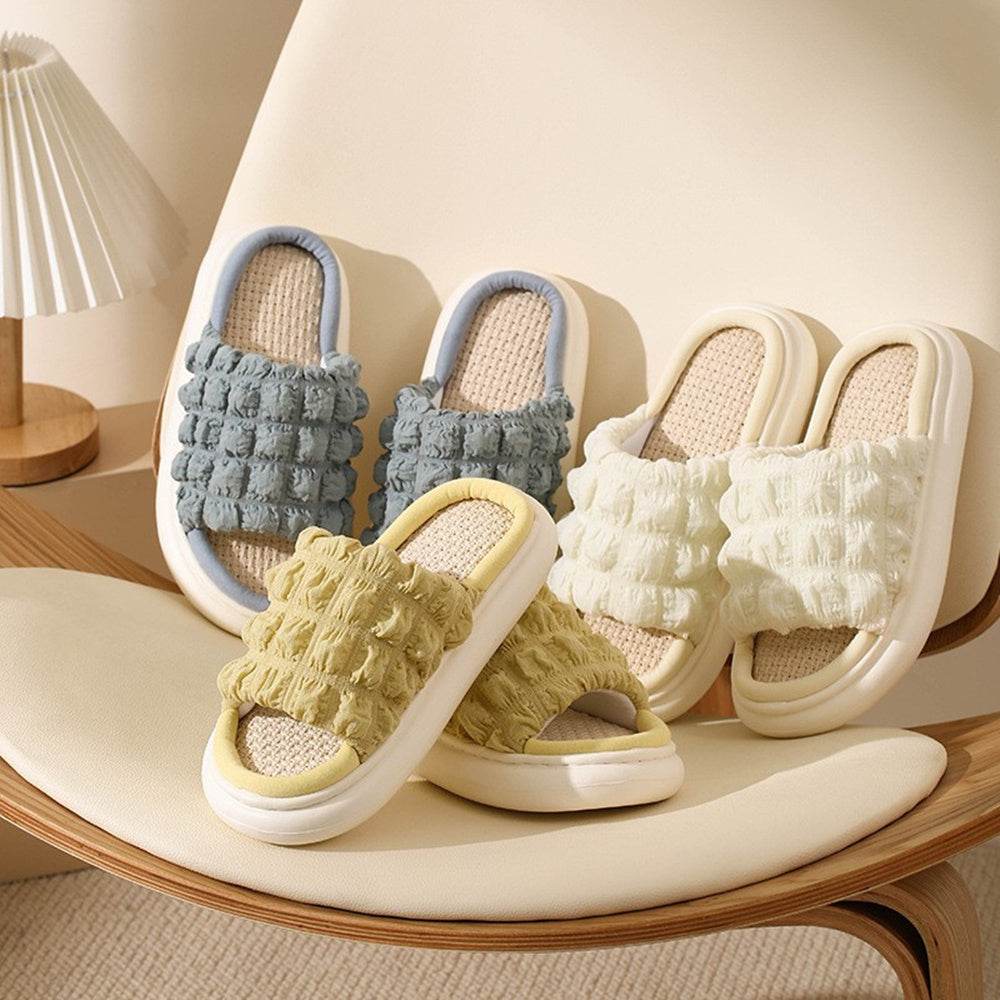 Women's Linen Slipper Indoor Household Cotton And Linen Non-slip - Mubimart