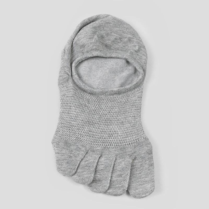 Invisible Five Toe Socks Summer Thin Low Cut Short Cotton Mesh Breathable Sweat Absorbing - Mubimart