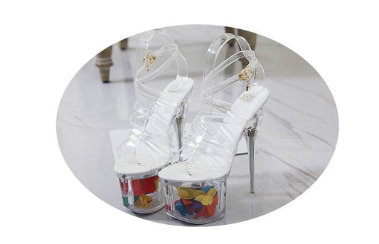 Stiletto cross strap women sandals - Mubimart