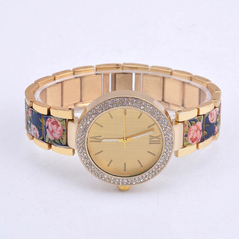 Fashion Printing Steel Watch Women - Mubimart