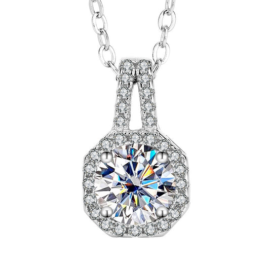 Moissanite Pendant Necklace Silver Pendant Women