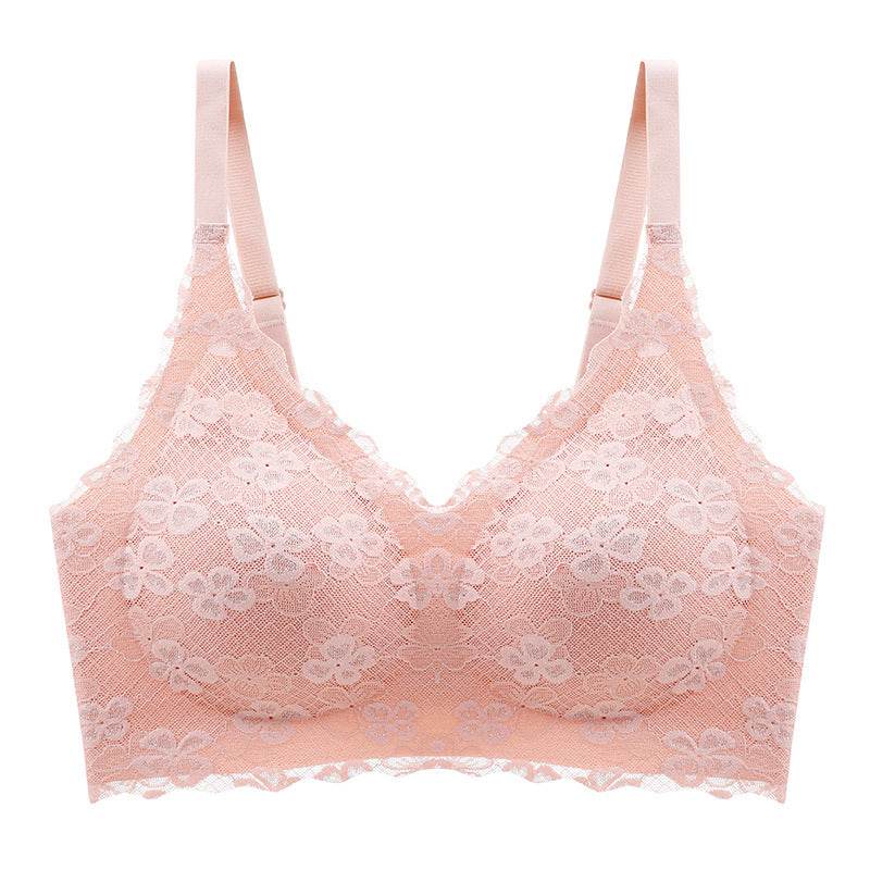Non-Marking Beautiful Back Sports Plus Breast Plus Size Bra - Mubimart