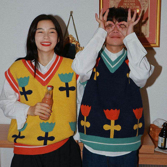 Loose sweater vest - Mubimart