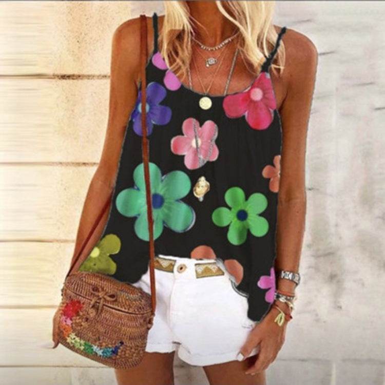 Printed loose camisole - Mubimart