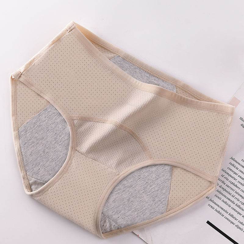 Menstrual Period Leak-Proof Big Aunt Pants Sanitary Cotton Antibacterial Breathable - Mubimart