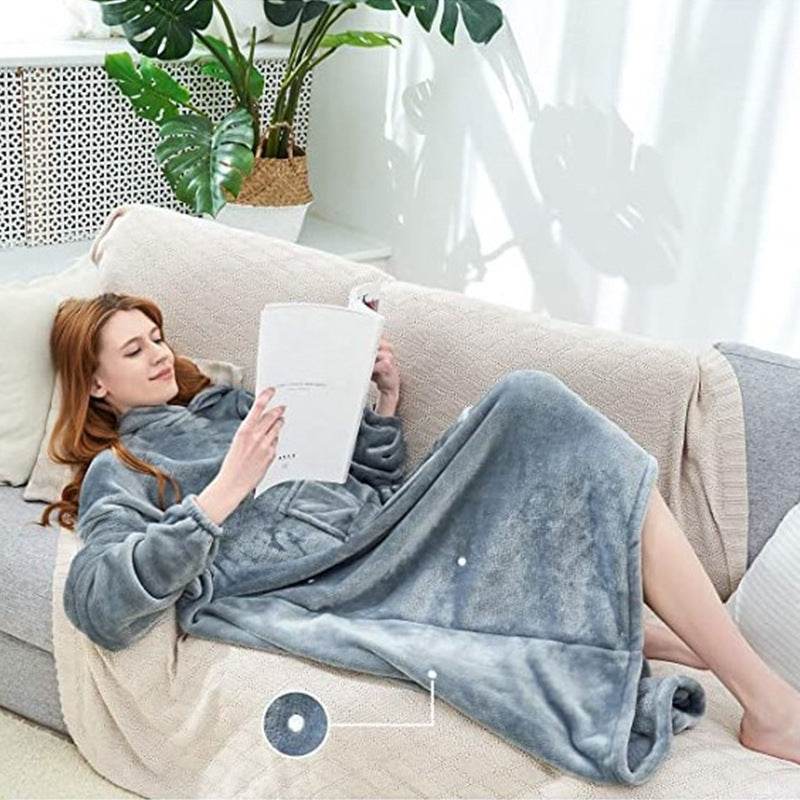 Couple Nightgown Double-sided Flannel Plus Long Hooded Nightgown - Mubimart