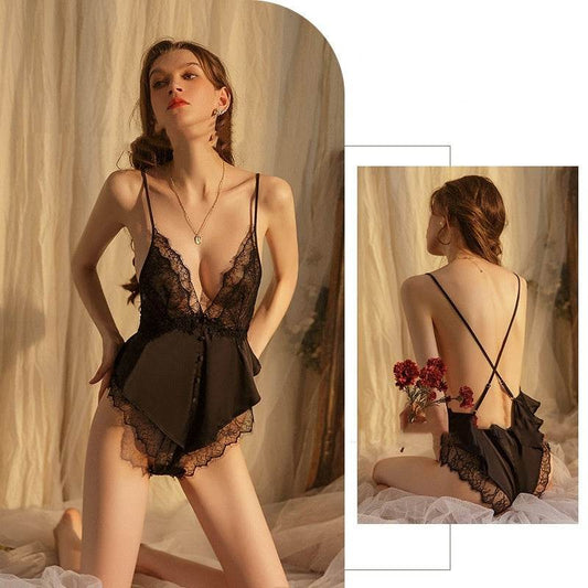 Lady Sexy Plus Size Lace One-piece Sexy Lingerie - Mubimart