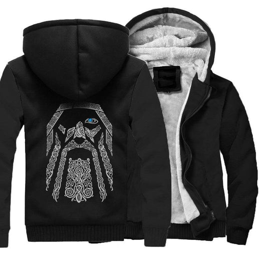Warm Hoodie Viking Legend Clothing Zipper Coat - Mubimart