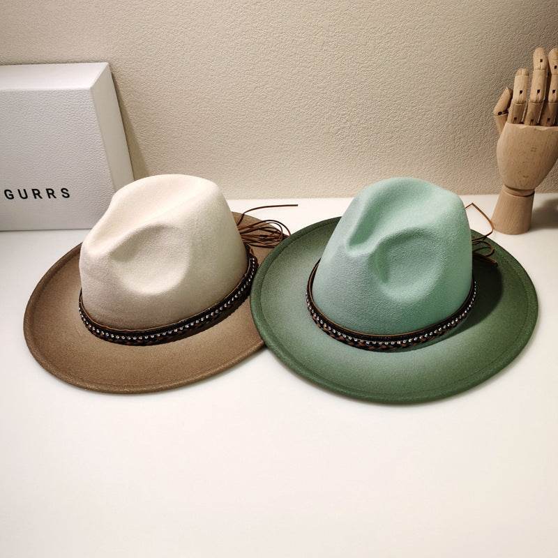 Woolen Fedora Hat Female Vintage Top Hat - Mubimart