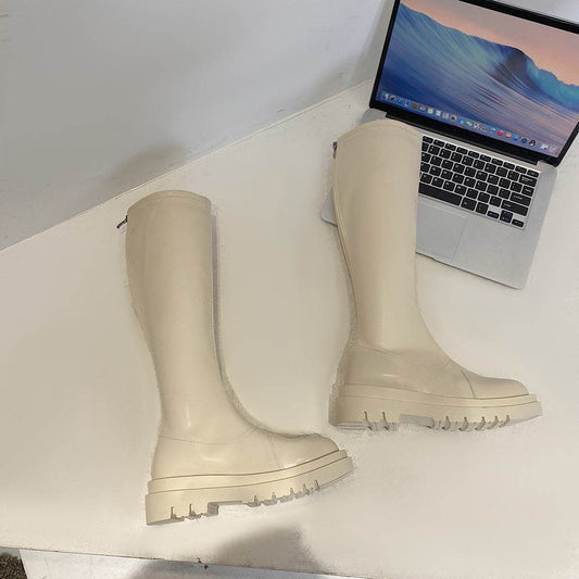 Retro All-match Slim And Tall Boots - Mubimart