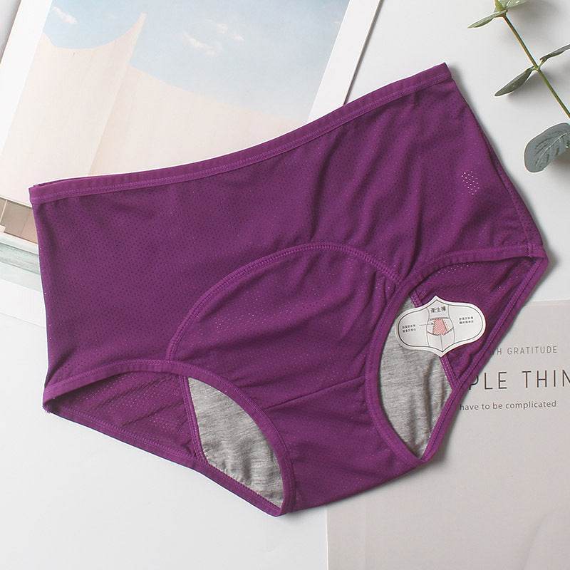 Women's Breathable Mid-high Waist Physiological Pants Leak-proof Sanitary Panties - Mubimart