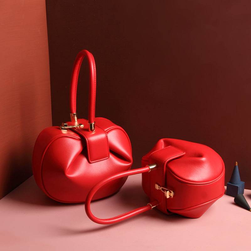 Leather handbags fashion dumplings handbag - Mubimart