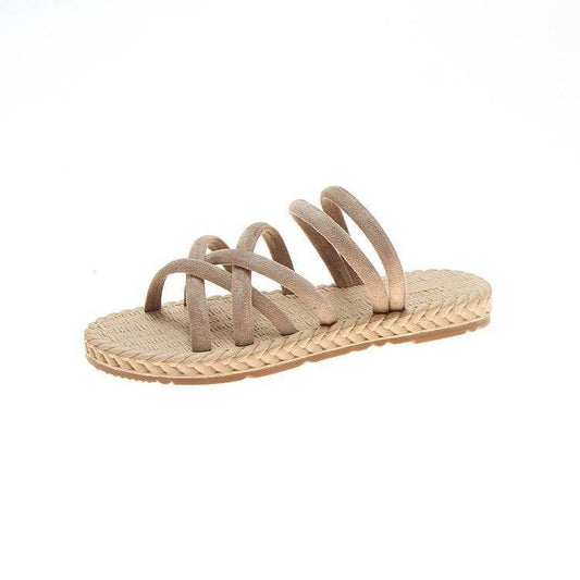 Flat woven sandals - Mubimart
