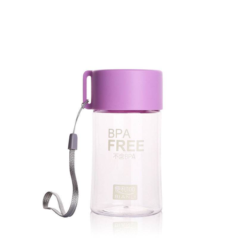 Mini Plastic Cup Water Cup Cute Portable Accompanying Cup With Rope - Mubimart