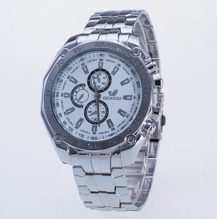 Fashion Silver Stainless Steel Mens Watches Top Brand Luxury Watch Men Sport Clock Man Casual Wristwatch Relogio Masculino - Mubimart