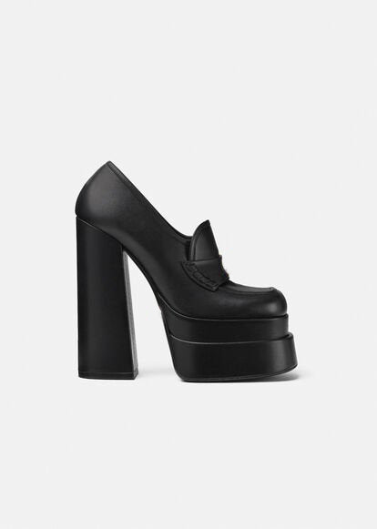 Square Toe Chunky High Heels Double Platform