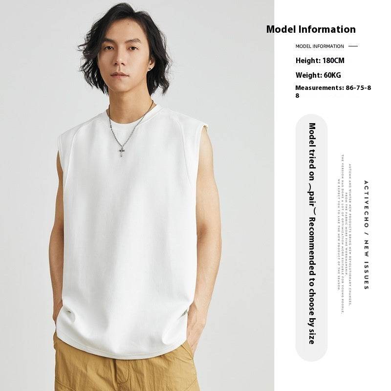 Double-sided Cotton Vest Fitness Exercise Sleeveless Undershirt - Mubimart