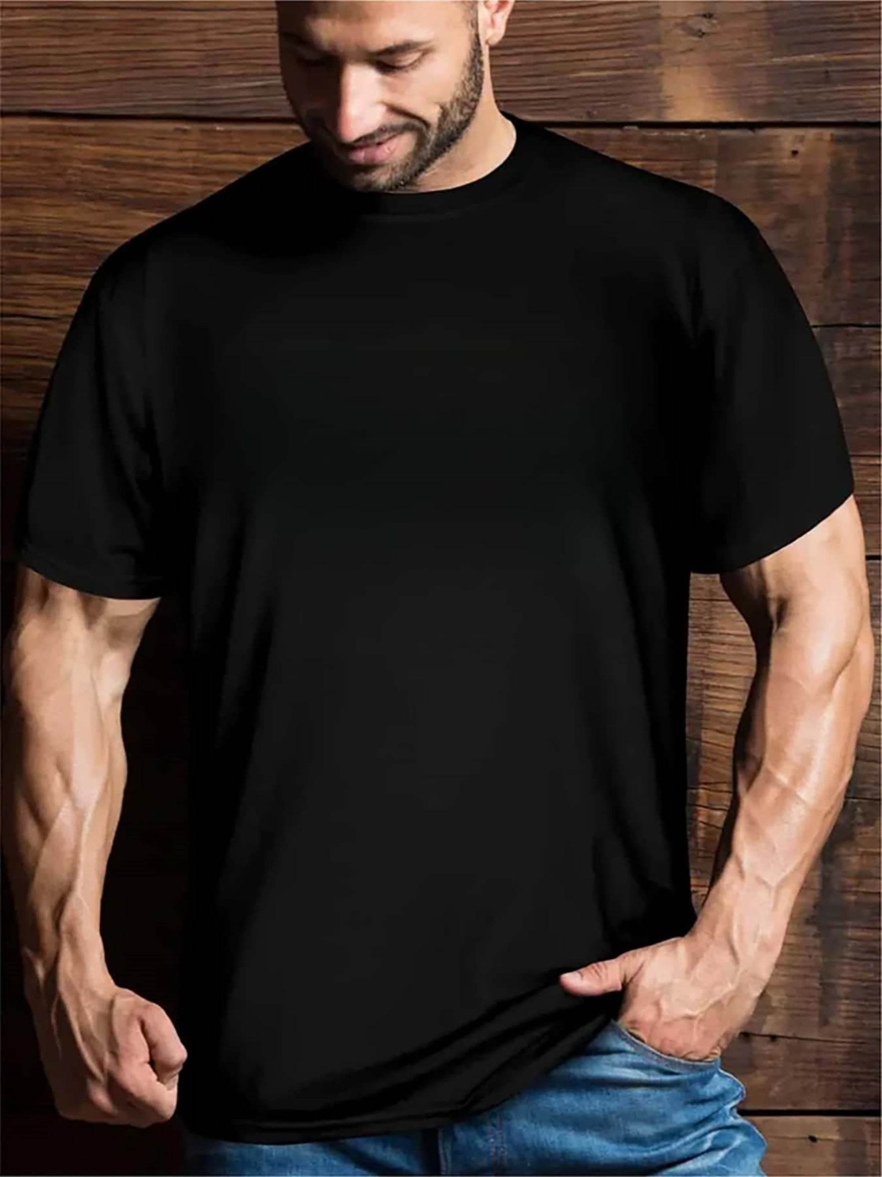 Mens Rose Graphic Print Short Sleeve Crew Neck T-Shirt - Soft Slight Stretch Polyester Blend, Regular Fit, Machine Washable, Weekend Casual Wear For Summer Outdoor Activities - Mubimart