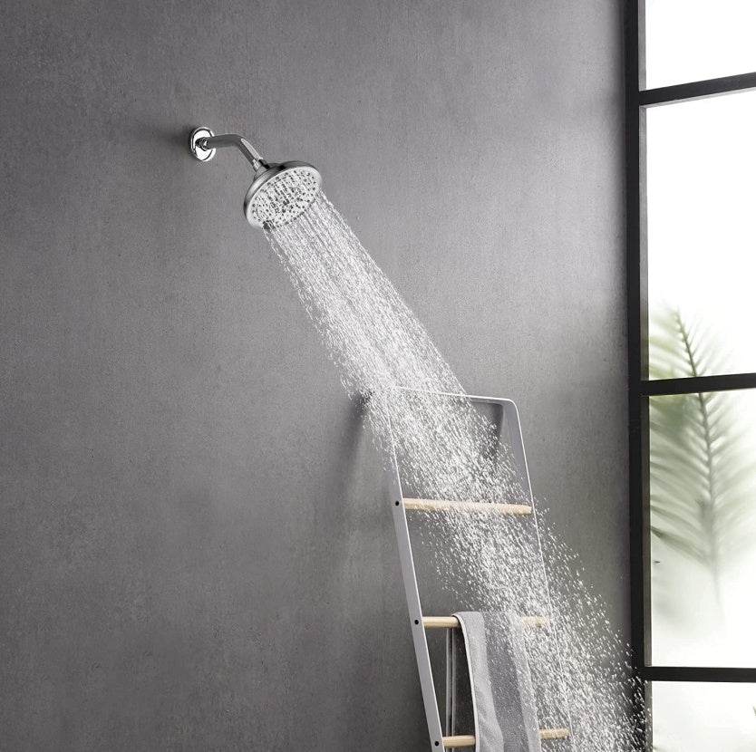 6 Spray Settings High Pressure Shower Head 5 Rain Fixed Showerhead - Brushed Nickel Adjustable Shower Head With Anti-Clogging Nozzles, Low Flow Easily Installation - Mubimart