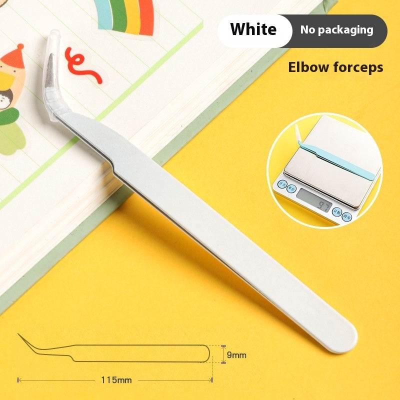Hand Account Tweezers Stainless Steel Color DIY Elbow Clip Hand Tool Goo Card Tweezers - Mubimart