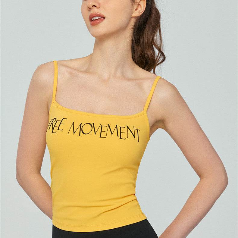 Women's One-piece Chest Pad Thin Solid Color Workout Top Vest - Mubimart