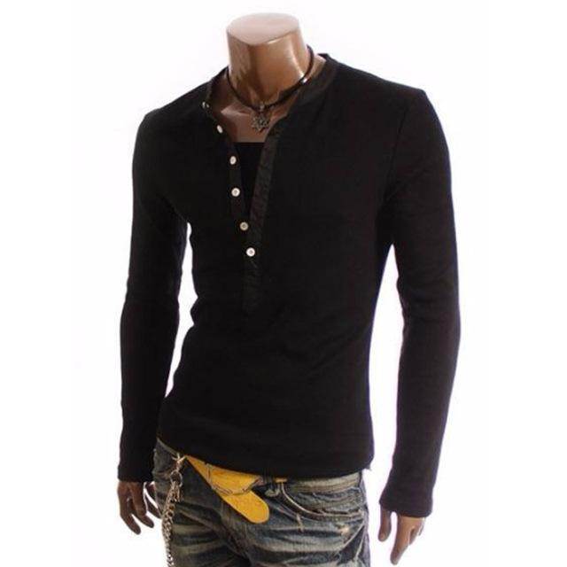 British Style Mens V-neck T-Shirt - Mubimart