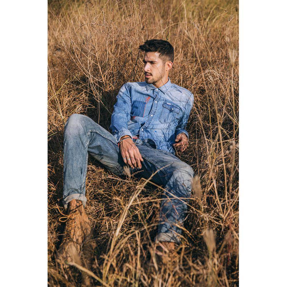 Men's washed jeans - Mubimart