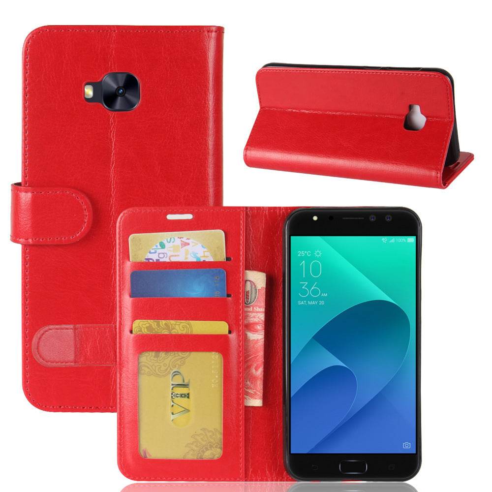 Crazy Horse Print Wallet Leather Case - Mubimart