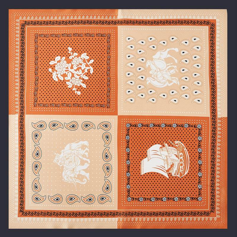 New Simulated Silk Satin Printed Scarves - Mubimart