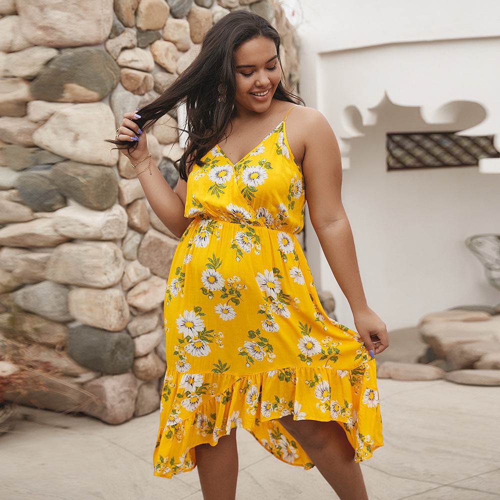 Oversized printed camisole dress - Mubimart