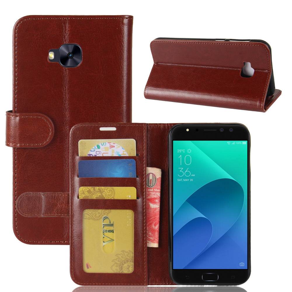 Crazy Horse Print Wallet Leather Case - Mubimart