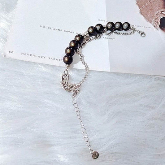 Special-interest Design High-grade Brown Black Blue Beaded Bracelet For Women - Mubimart