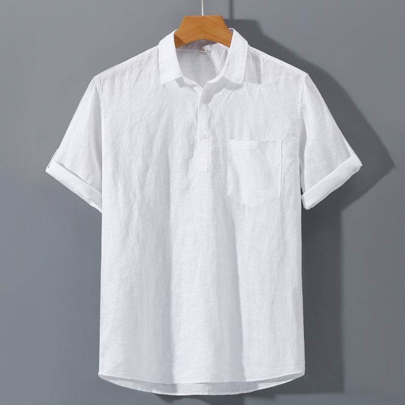 Pure Linen Casual Yarn-dyed Fabric Full Linen Shirt - Mubimart