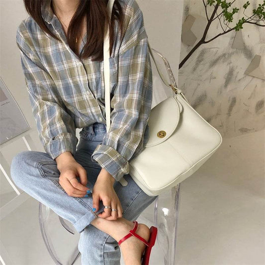 Leather Women Handbags Female Shoulder Bag - Mubimart