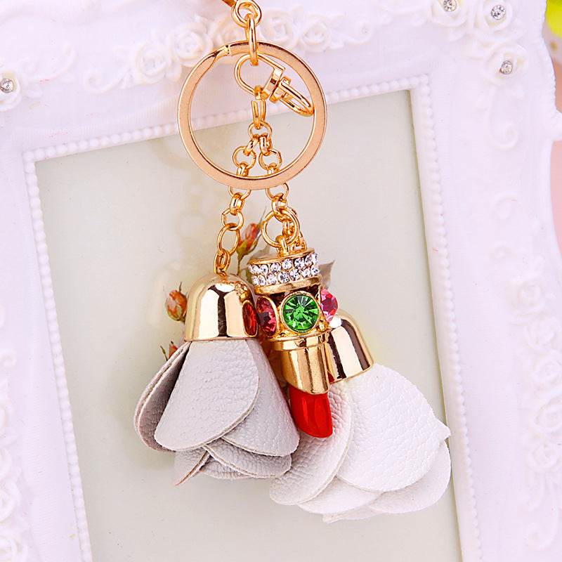 Rhinestone Satchel Car Key Ring Female - Mubimart