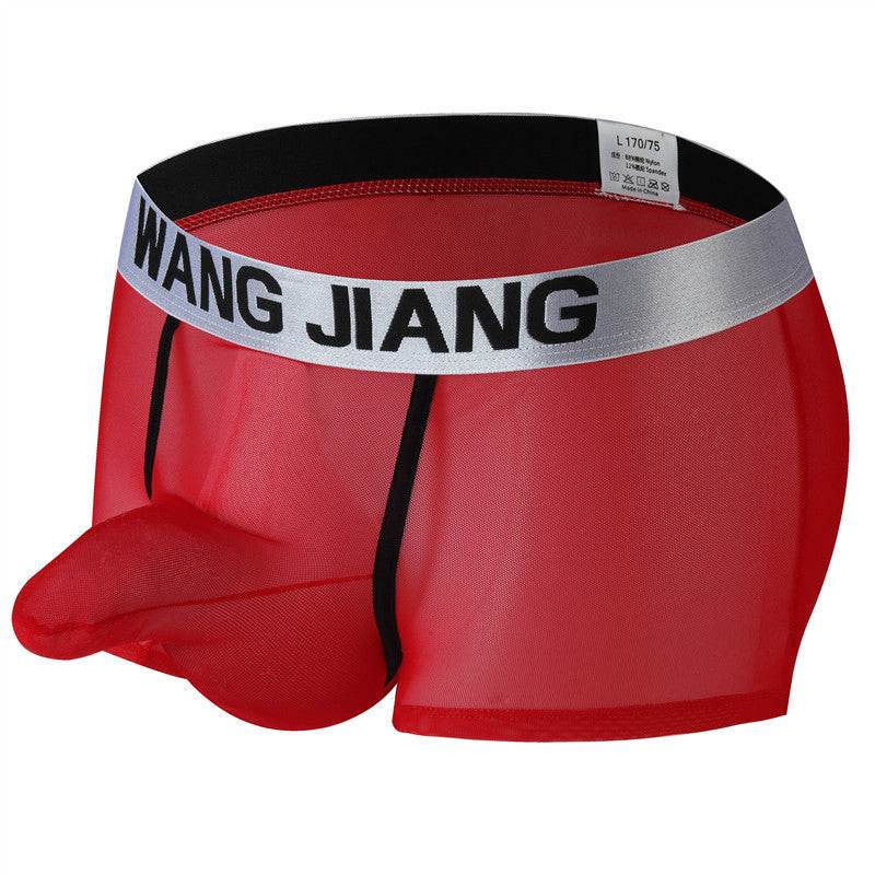 Men's Boxers Transparent Mesh Elephant Nose Underwear Bullet Separation Bag Boxers - Mubimart