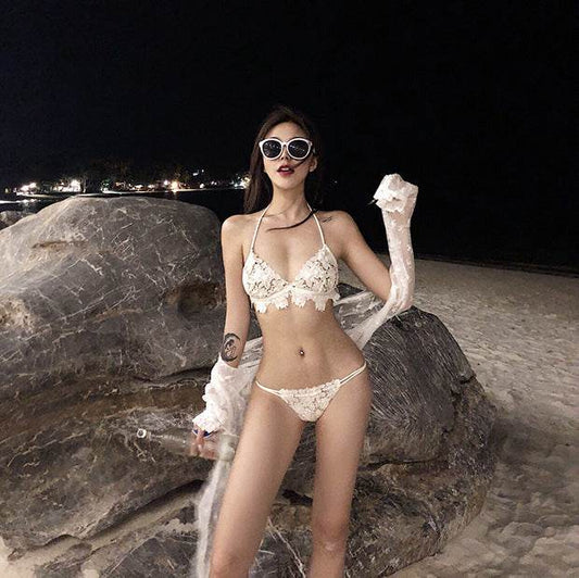 Split lace bikini - Mubimart