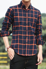 Flannel printed plaid shirt