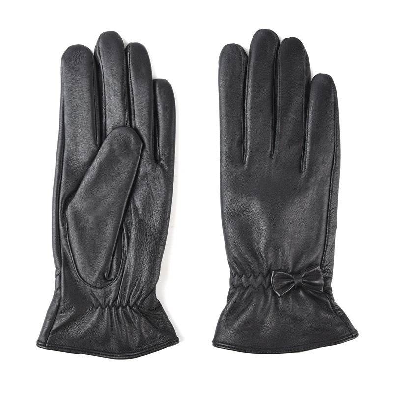 Winter Women's Warm Leather Gloves - Mubimart