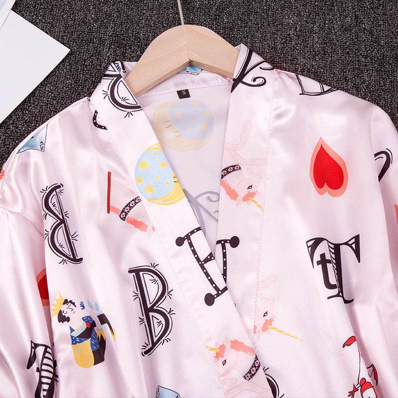 Sexy printed nightgown - Mubimart