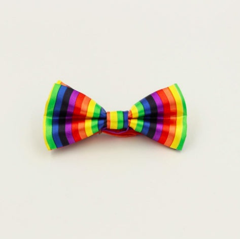 Fashion Colorful Rainbow Striped Bowties For Groom Men Women Wedding Party Leisure Gravatas Cravat Bowtie Tuxedo Bow Ties