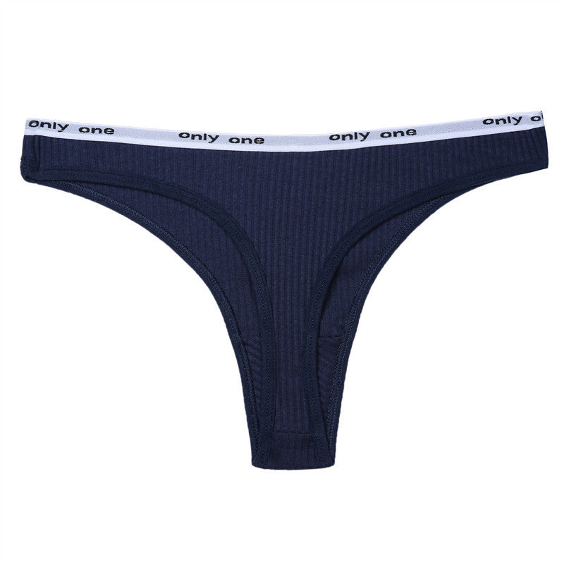 Threaded cotton thong - Mubimart -  