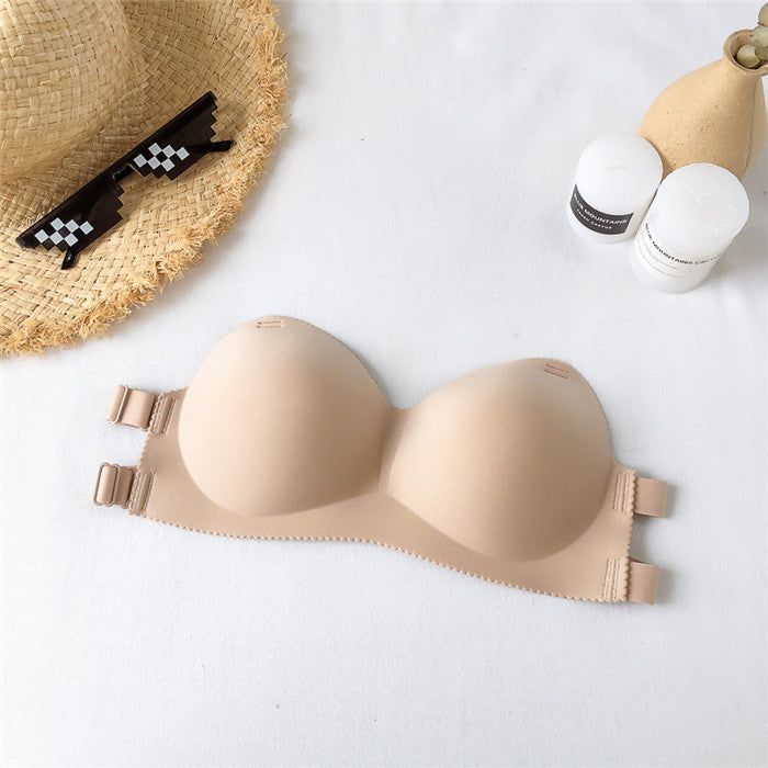 Invisible Strapless Gathered Bra - Mubimart -  